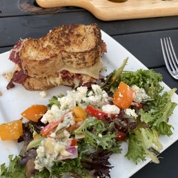 Half an elk reuben, greek salad, and a beer tasting. Half an elk reuben, greek salad, and a beer tasting.