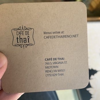 Cafe De Thai - Business card, - Thai Near Me - Reno, Nevada Cafe De Thai - Business card, - Thai Near Me - Reno, Nevada