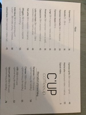 Menu photo 2 Coffeeup Ústí nad Labem, US