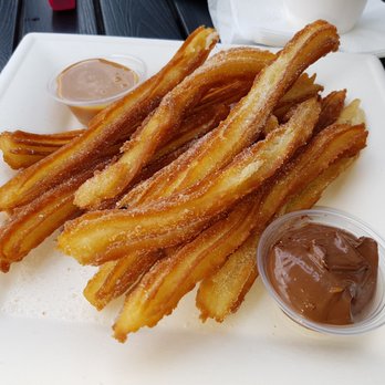 Amara Chocolate & Coffee - Pa' Los Dos, $13.85 prior to tax. Comes with choice of 2 dipping sauces. Shown are dulce de leche & nutella - Coffee & Tea Near Me - Pasadena, California