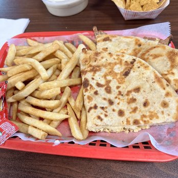 Los Compadres Mexican Taqueria - Chicken Quesadilla with fries - Mexican Near Me - Batavia, New York