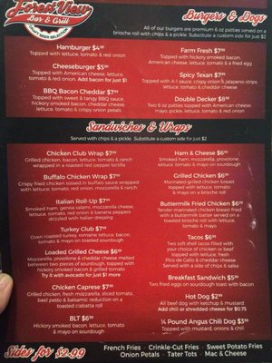 Menu photo 2 Forest View Lanes Temperance, MI