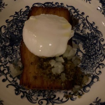Myriel - Rutabaga pave w/ poached egg - New American Near Me - Saint Paul, Minnesota