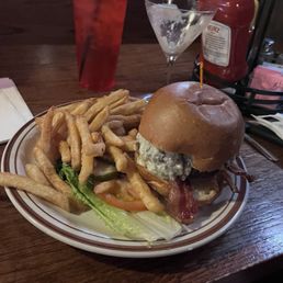 Burger with blue cheese