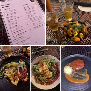 Rye Tavern - Jamaican cauliflower, salmon, a salad- no protein, & flourless chocolate cake with pistachio ice cream. - Cocktail Bars Near Me - Plymouth, Massachusetts Rye Tavern - Jamaican cauliflower, salmon, a salad- no protein, & flourless chocolate cake with pistachio ice cream. - Cocktail Bars Near Me - Plymouth, Massachusetts