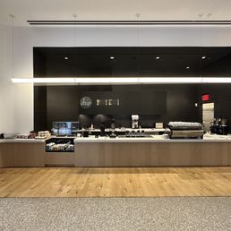 a coffee bar in the middle of the room