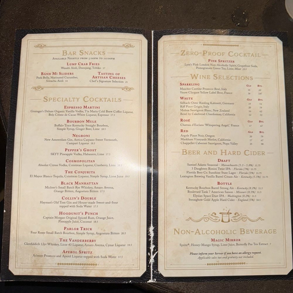 AbracadaBar - Menu - Cocktail Bars Near Me - Orlando, Florida