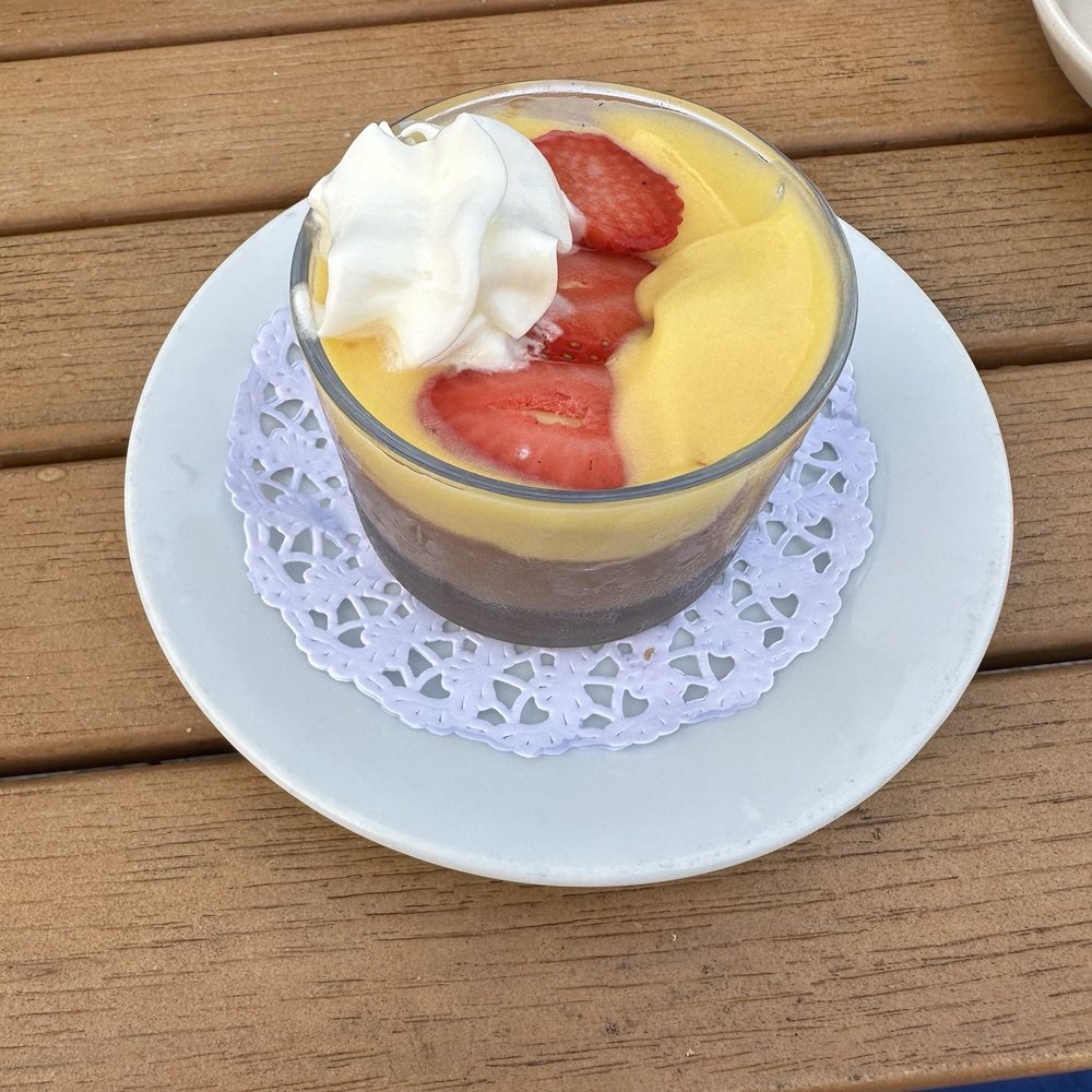 Breakwater - Delicious, kind of a chocolate mousse with passion fruit topping. - American Near Me - Stonington, Connecticut Breakwater - Delicious, kind of a chocolate mousse with passion fruit topping. - American Near Me - Stonington, Connecticut