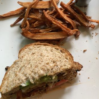 Cafe Nola - (half of the) vegan blt and sweet potato fries. - Coffee & Tea Near Me - Frederick, Maryland Cafe Nola - (half of the) vegan blt and sweet potato fries. - Coffee & Tea Near Me - Frederick, Maryland