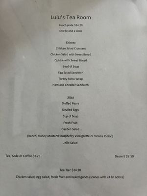 Menu photo 2 Lulu's Tea Room Powell, TN Menu photo 2 Lulu's Tea Room Powell, TN