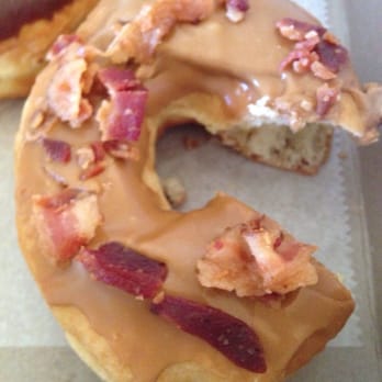 Donut Crazy - Shelton - Maple bacon topped glazed donut - Donuts Near Me - Shelton, Connecticut Donut Crazy - Shelton - Maple bacon topped glazed donut - Donuts Near Me - Shelton, Connecticut