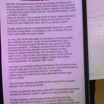 Seven Devils Bar & Steakhouse - History - Steakhouses Near Me - Riggins, Idaho