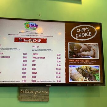 Tasty Caribbean - a menu for a restaurant - Caribbean Near Me - Brooklyn, New York