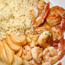 Chaves Restaurant - Shrimp Mozambique good flavor but not traditional.. usually made with large prawns