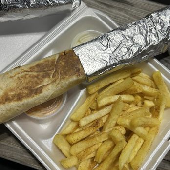 Al Mankal Grill - Chicken Shawarma with added side of fries - Barbeque Near Me - Sugar Land, Texas