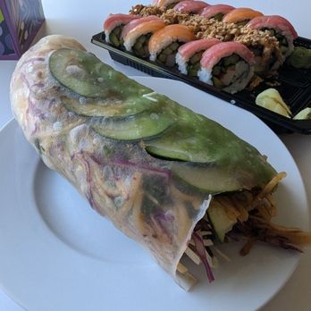 Roll Foods - Avocado Spring Roll. (Sushi is not from Roll Foods) - Vegan Near Me - Madison, Wisconsin