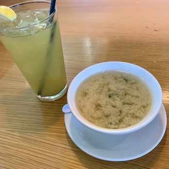 Kabuki - Iced Green Tea and Miso Soup - Sushi Bars Near Me - Wellington, Florida