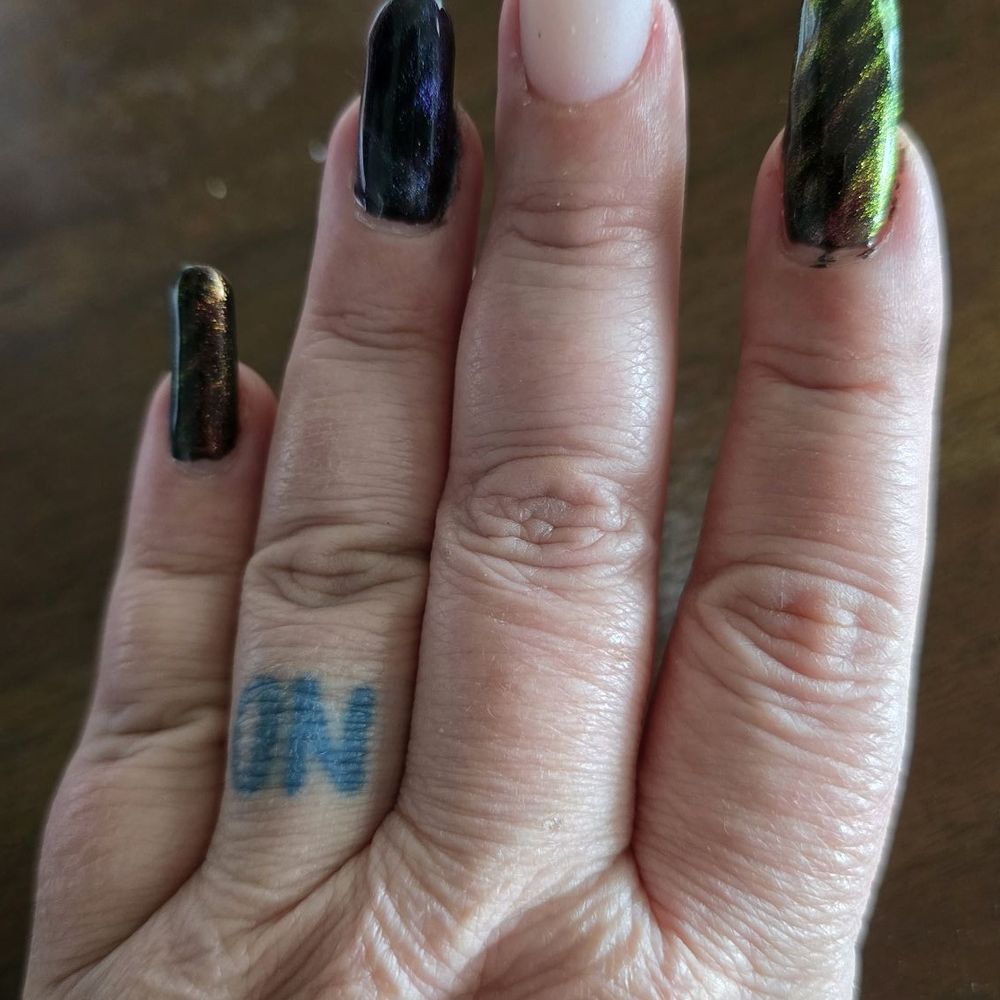 Deltona Nails & Spa - My round nails vs the pointed one they did - Nail Salons Near Me - Deltona, Florida