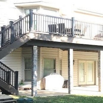 CMR Outdoor Living - Composite Decking with Rock Columns. - Decks & Railing Near Me - Mason, Ohio