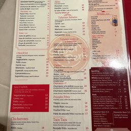 a menu for a mexican restaurant