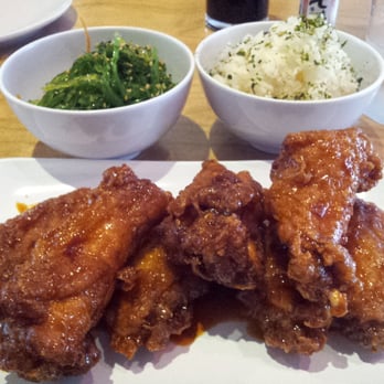 GoBistro - $10 lunch,  gangnam wings w rice and wakame salad - Sushi Bars Near Me - Hollywood, Florida