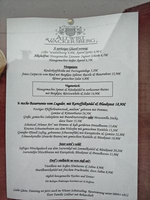 Menu photo 1 Gaststätte Altwirt Wackersberg, BY Menu photo 1 Gaststätte Altwirt Wackersberg, BY