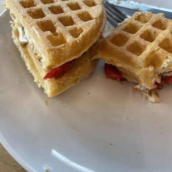 Mess Waffles, Etc. - PB&J Waffle - Breakfast & Brunch Near Me - College Station, Texas Mess Waffles, Etc. - PB&J Waffle - Breakfast & Brunch Near Me - College Station, Texas