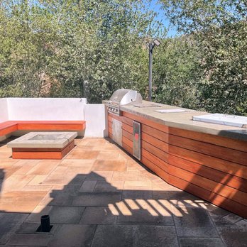 Buildcal Landscape - Bbq island and fire pit area with interlocking pavers - Landscaping Near Me - Glendale, California Buildcal Landscape - Bbq island and fire pit area with interlocking pavers - Landscaping Near Me - Glendale, California