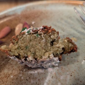 Levant - Falafel - interior. Very dense, but still tasty - Mediterranean Near Me - Petaluma, California Levant - Falafel - interior. Very dense, but still tasty - Mediterranean Near Me - Petaluma, California