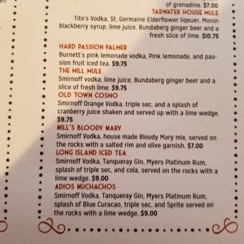 The Mill Restaurant - Menu as of Sept. 27 2020 - Pizza Near Me - Murrieta, California