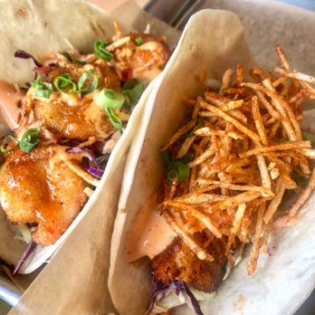 Crush Taco - My taste buds have a crush on @crushtaco Pictured here: the Cornflake Crusted Shrimp and the Blackened Baja Fish Taco - Tacos Near Me - Frisco, Texas Crush Taco - My taste buds have a crush on @crushtaco Pictured here: the Cornflake Crusted Shrimp and the Blackened Baja Fish Taco - Tacos Near Me - Frisco, Texas