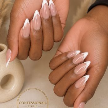 Confessionail Studio - Stiletto French Tip done by Confessionail studio. - Nail Salons Near Me - Los Angeles, California