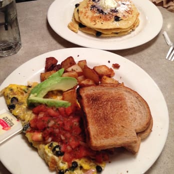 The Paramount - Southwest Omelette special & the Blueberry Pancakes from Paramount - Breakfast & Brunch Near Me - Boston, Massachusetts The Paramount - Southwest Omelette special & the Blueberry Pancakes from Paramount - Breakfast & Brunch Near Me - Boston, Massachusetts