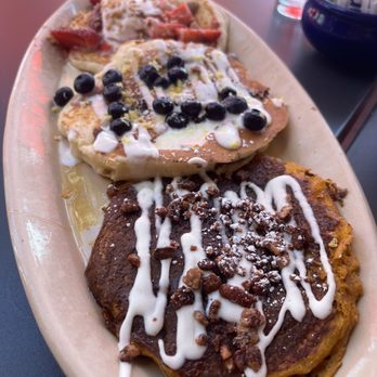 Snooze, an A.M. Eatery - Pancake Flight Customized - Breakfast & Brunch Near Me - Phoenix, Arizona Snooze, an A.M. Eatery - Pancake Flight Customized - Breakfast & Brunch Near Me - Phoenix, Arizona