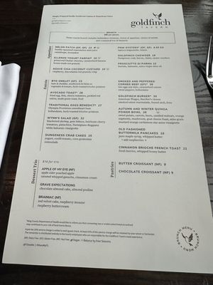Menu photo 2 Goldfinch Tavern Seattle, WA