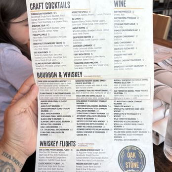 Oak & Stone - Cocktail Menu - Beer Bar Near Me - Venice, Florida