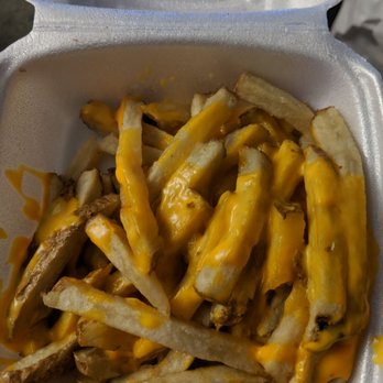 Jimmy's Famous Burgers - cheese fries in a styrofoam container - Burgers Near Me - Markham, Illinois Jimmy's Famous Burgers - cheese fries in a styrofoam container - Burgers Near Me - Markham, Illinois