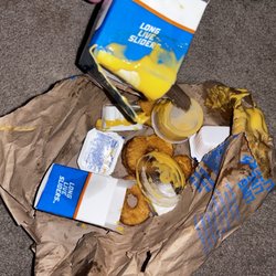 Burger King - Cheese sauce all over the box, with almost every other sauce busted open after a smooth ride