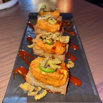 Bloom Room Social | Best Brunch in Suwanee, GA - 04.25.2026: Spicy Tuna Crispy Rice $16 1/5 - Breakfast & Brunch Near Me - Suwanee, Georgia