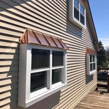 Harry A Starr & Son - Harry A. Starr & Son job with siding, new windows and copper awnings. - Roofing Near Me - Somers, Connecticut