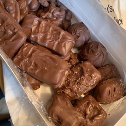 Tremblay's Sweet Shop - Milk chocolate covered toffee, almonds, peanuts, caramel, and pretzels, and peanut butter! YUM!