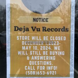 Deja Vu Records - Store notice regarding temporary closure