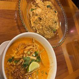 Chicken Pad Thai and Khao Soi