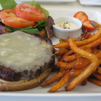 Powell Gardens - Black bean veggie burger with baked sweet potato fries - Botanical Gardens Near Me - Kingsville, Missouri Powell Gardens - Black bean veggie burger with baked sweet potato fries - Botanical Gardens Near Me - Kingsville, Missouri