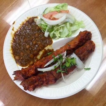 Kabob N Karahi - Chicken sheesh Laban with chickpeas and salad - Pakistani Near Me - Silver Spring, Maryland
