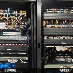 My Secure IT - Clean network rack optimization completed for a Birmingham commercial client. Structured cabling, labeled patch panels, and much more!