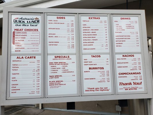Menu photo 5 Antonio's Quick Lunch Yuba City, CA