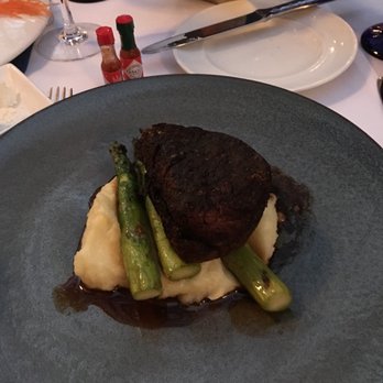 Ostra - Filet with asparagus and mashed pot!! - New American Near Me - San Antonio, Texas