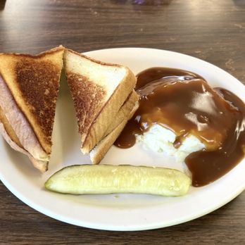 Ranger Family Restaurant - Triple-decker Grilled Cheese sandwich, with mashed potatoes and gravy. - French Near Me - Wausaukee, Wisconsin Ranger Family Restaurant - Triple-decker Grilled Cheese sandwich, with mashed potatoes and gravy. - French Near Me - Wausaukee, Wisconsin