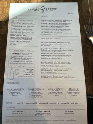 Menu photo 2 Common Ground Bar and Eatery - Sylvan Park Nashville, TN
